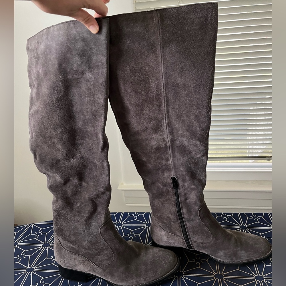 Born Grey Suede over the knee (OTK) Boot, size 9.5
